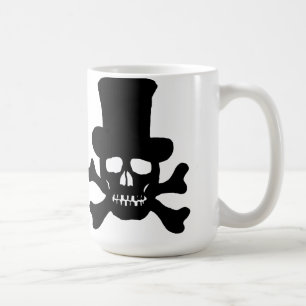 Caneca De Café "Veneno" Caveira e Ossos Cruzados com um Chapéu Al