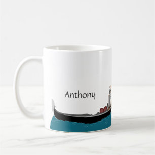 Caneca De Café Veneza, Itália Gondola e Gondolier Personalizados