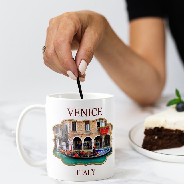 Caneca De Café Veneza, Itália (IT) - Gondolier Coffee Mug (Criador carregado)