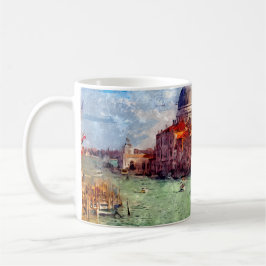 Caneca De Café Veneza Itália Watercolor Viagem Art Vintage Style