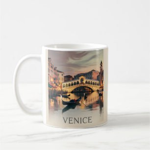 Caneca De Café Veneza Ponte de Canal de Férias Itália Crepúsculo 