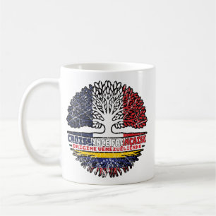 Caneca De Café Venezuela Bandeira das Raízes da Árvore Francesa V