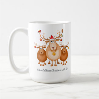 Caneca De Café Venha celebrar o Natal conosco pela premora