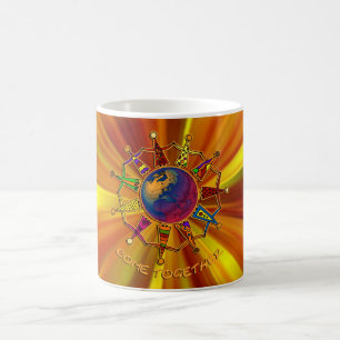 Caneca De Café Venha Juntar Pessoas zoom amarelo