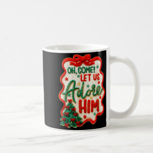Caneca De Café Venha Vamos Adorá-Lo Crochê de Fio Natividade Chr