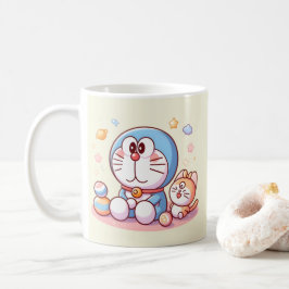 Caneca De Café Venha Venha Gato E Doraemon