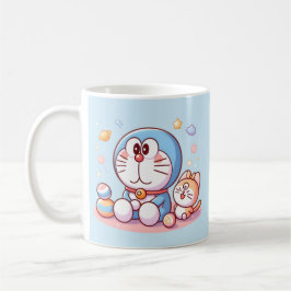 Caneca De Café Venha Venha Gato E Doraemon