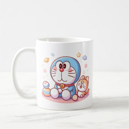 Caneca De Café Venha Venha Gato E Doraemon