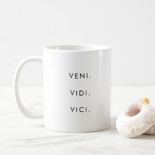 Caneca De Café Veni Vidi Vici Cita Modelo Minimalista Elegante