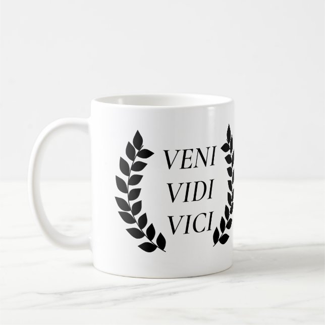 Caneca De Café Veni Vidi Vici Eu Vi Que Conquistei (Esquerda)