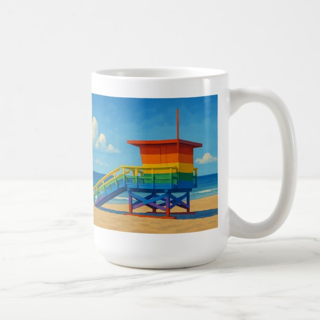 Caneca De Café Venice Beach Rainbow Lifeguard Stand (Direita)