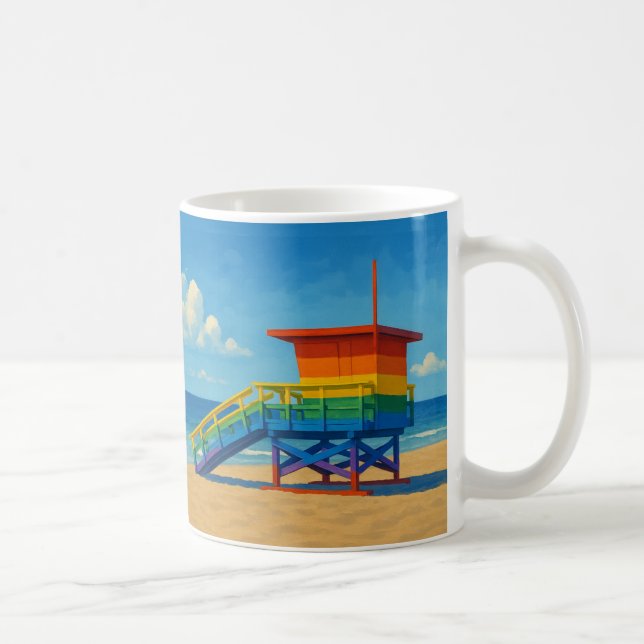Caneca De Café Venice Beach Rainbow Lifeguard Stand (Direita)