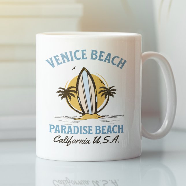 Caneca De Café Venice Beach Skyline – LA Coastal Paradise (Criador carregado)