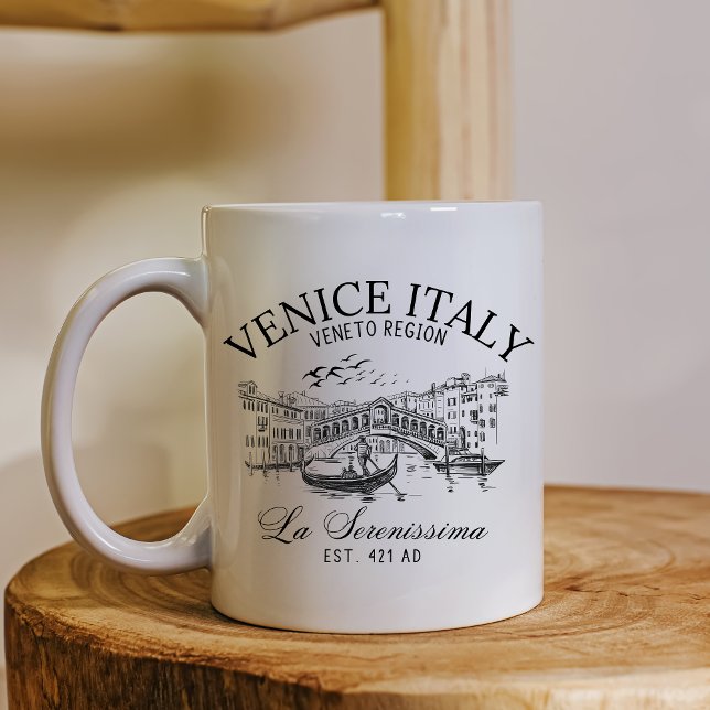 Caneca De Café Venice Italy Vintage Landscape (Criador carregado)