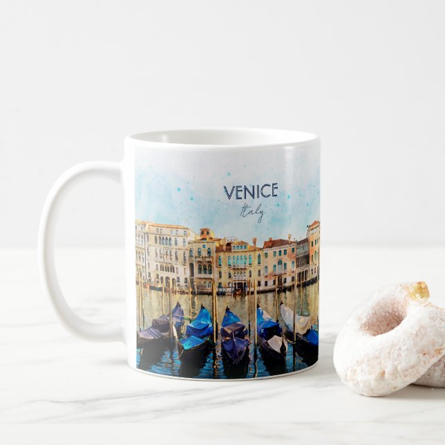Caneca De Café VENICE VENEZIA - Cor da água - Itália - Viagem sou (Com Donut)