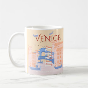 Caneca De Café Venice Viagem Art, Itália, Viagem Art, Retro