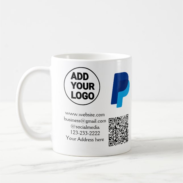 Caneca De Café Venmo paypal digitalizar para pagar adicionar códi (Esquerda)