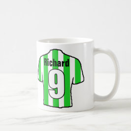 Caneca De Café Ventilador de futebol, camisa verde e branca de fu