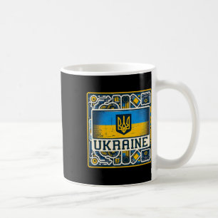 Caneca De Café Ventoinha ucraniana vintage Bandeira da Ucrânia Ar
