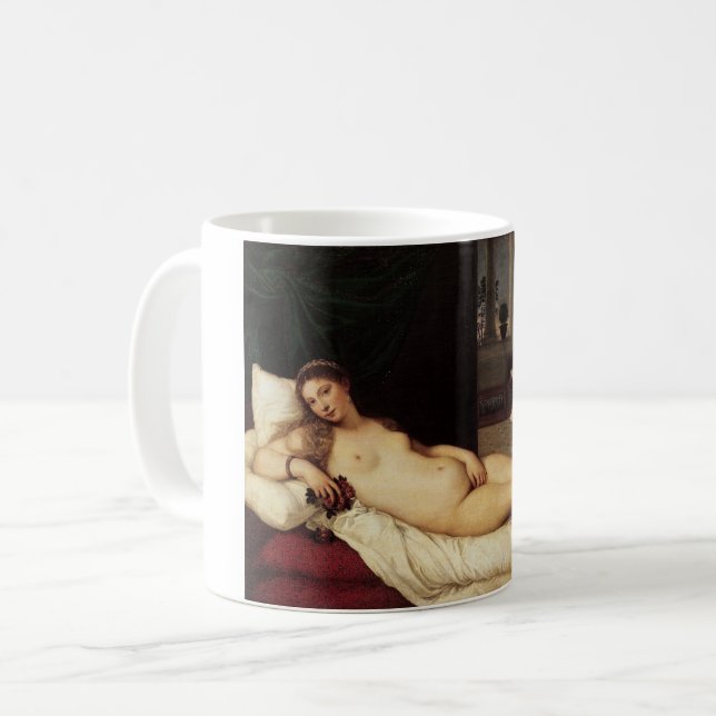 Caneca De Café Vênus de Urbino Titian 1538 Veneza (Frente Esquerda)