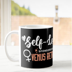 Caneca De Café Venus Retrograde Tipografia Monograma Preto