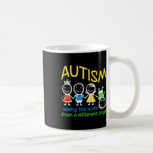 Caneca De Café Ver O Mundo Num Ângulo Diferente De Autismo
