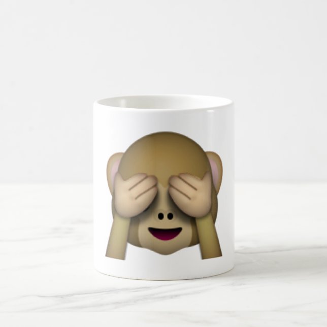 Caneca De Café Ver Sem Macaco Mau - Emoji (Centro)