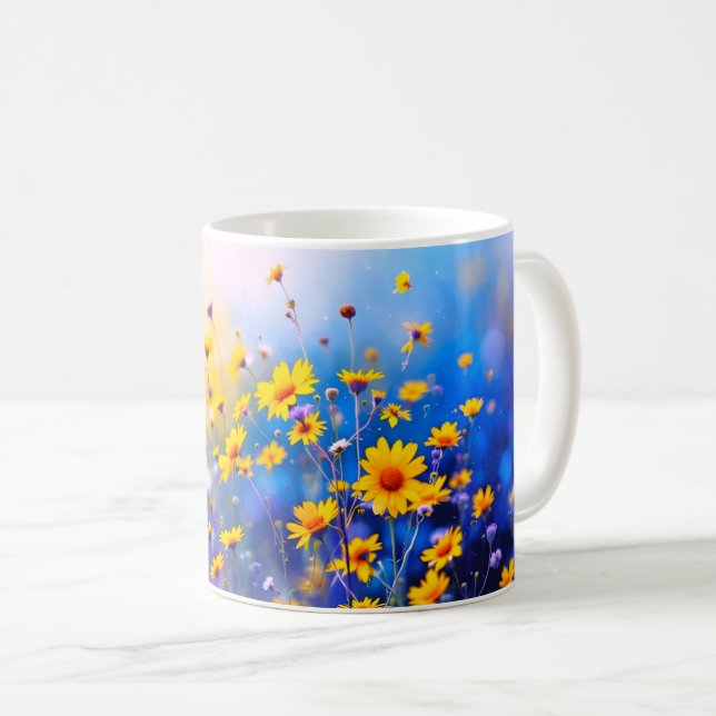 Caneca De Café Verão de Flores Silvestres (Frente Esquerda)