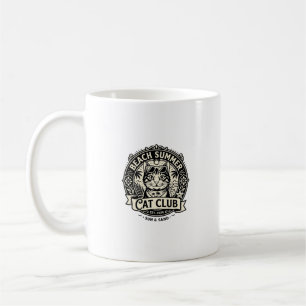 Caneca De Café Verão de Praia Gato Divertido Gráfico - Verão de P