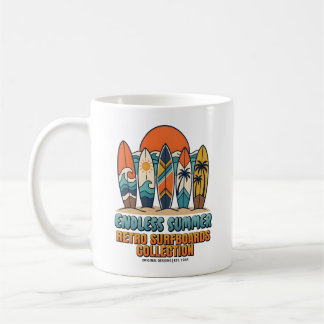 Caneca De Café Verão Sem Fim Retro Surfboards Praia