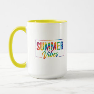 Caneca de Café Verão Vibrações Tie-Dye Arco-Íris N