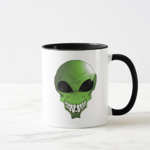 Caneca de café verde-alienígena