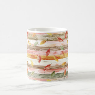 Caneca De Café Verde Amarelo Vermelho Rosa Folhas de Outono Listr