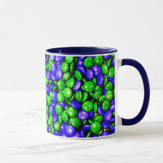 Caneca de café verde & azul dos manequins