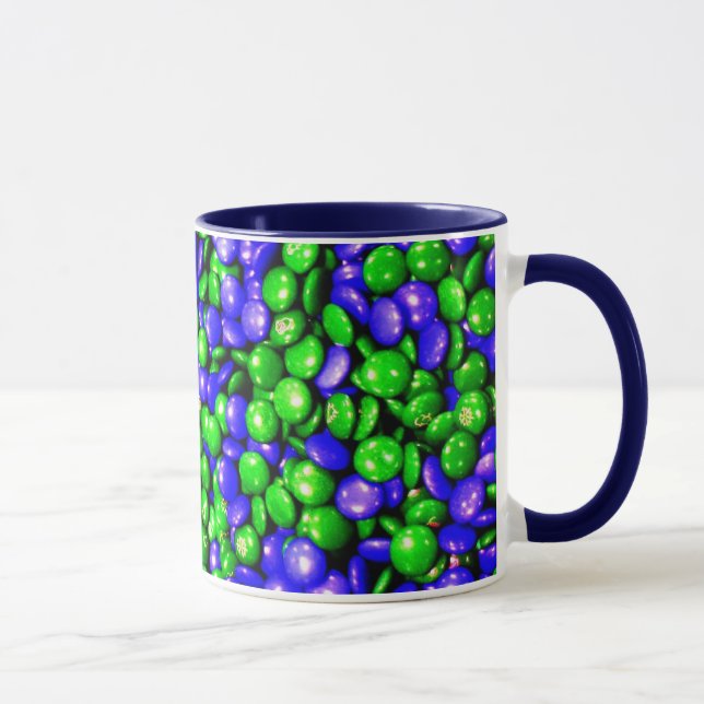 Caneca de café verde & azul dos manequins (Direita)