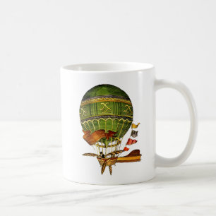 Caneca De Café Verde-balão de ar quente