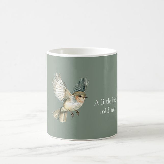 Caneca De Café Verde Branco Um Passarinho Me Contou (Centro)