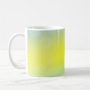 Caneca De Café Verde claro, abstrato amarelo coberto de fundo. C