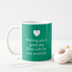 Caneca De Café Verde de cor de tendência - Nome / Mug de positivi