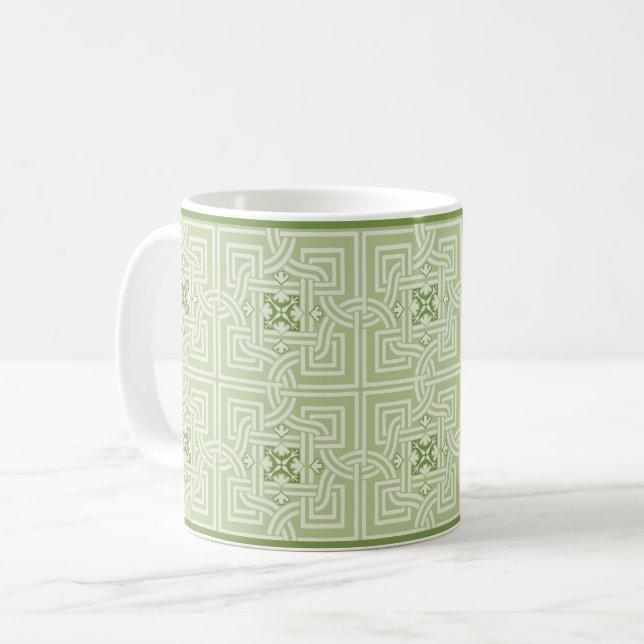 Caneca De Café Verde entrelaçado Bloqueia Café Mug (Frente Esquerda)
