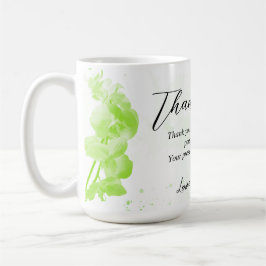 Caneca De Café Verde Floral Obrigado Mãe Ideia De Presente