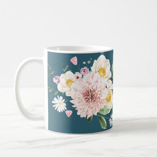 Caneca De Café Verde, Flores, Café Tee Mug Drinkware (Esquerda)