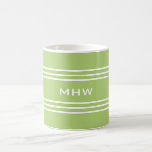 Caneca De Café Verde limão Frisa canetas monográficas personaliza