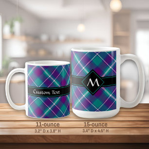Caneca De Café Verde marinho, Roxo e Tartan Azul