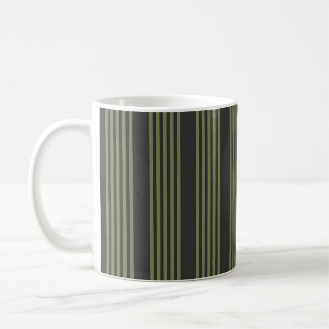 Caneca De Café Verde-oliva e carvão de cinco faixas (Esquerda)