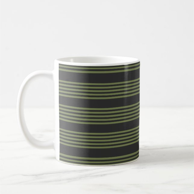 Caneca De Café Verde-oliva e carvão de cinco faixas (Esquerda)