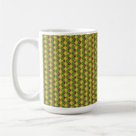 CANECA DE CAFÉ VERDE PURPLE AMARELO MARDI GRAS FLEUR DI LIS