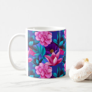 Caneca De Café Verde-púrpura azul-rosa-Elegante