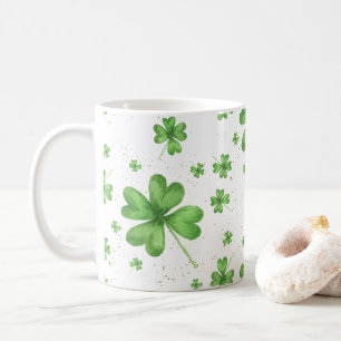 Caneca De Café Verde Quatro Folha