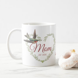 Caneca de Café Verde Sálvia Coração de Mãe Fofa Be